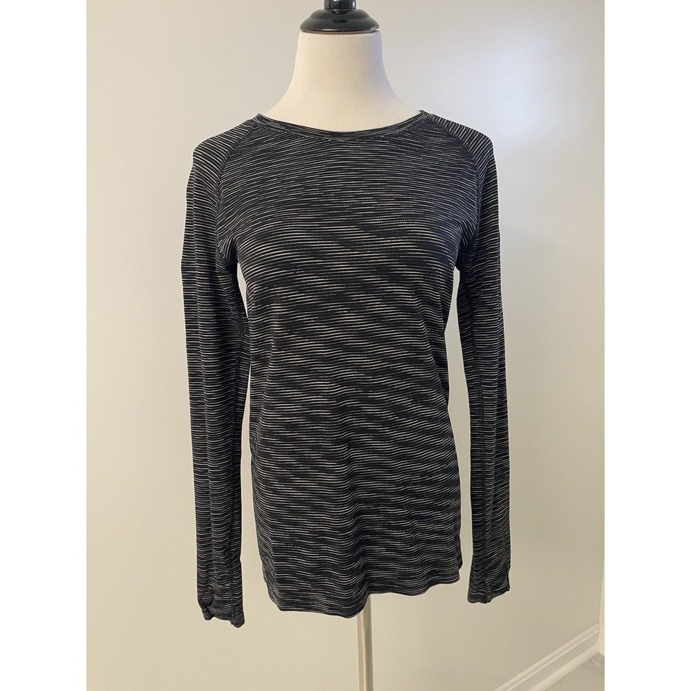 Athleta Momentum Long Sleeve Top Black/Navy Size Large #631845